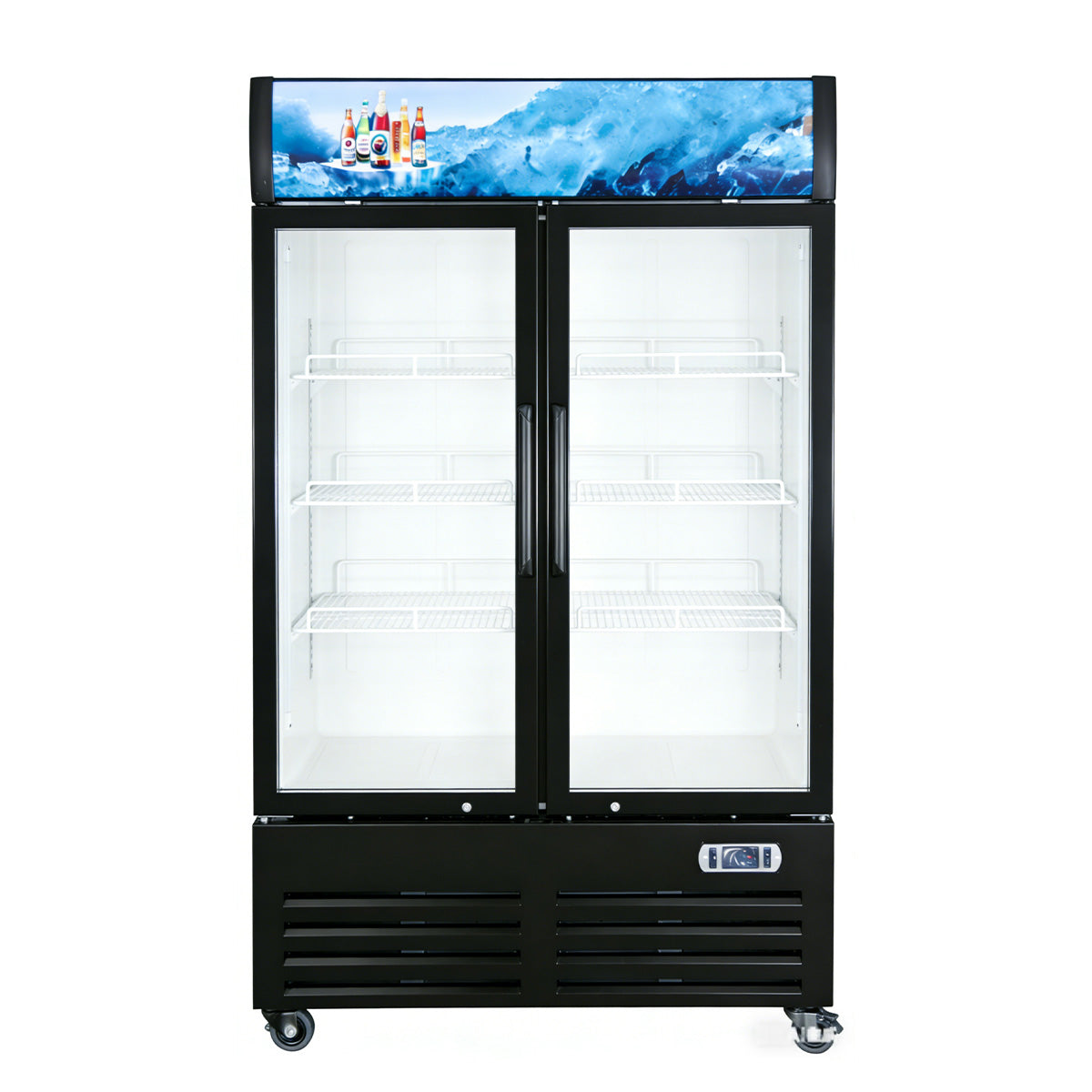 Vitlife Commercial VSC788VCW 40" 2-Glass Door Merchandiser Refrigerator w/ Canopy, 26.5 cu. ft.