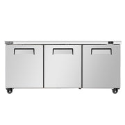 Vitlife Commercial VUC72R 72" 3-Solid Door Reach-In Undercounter Refrigerator, 16.6 cu. ft.