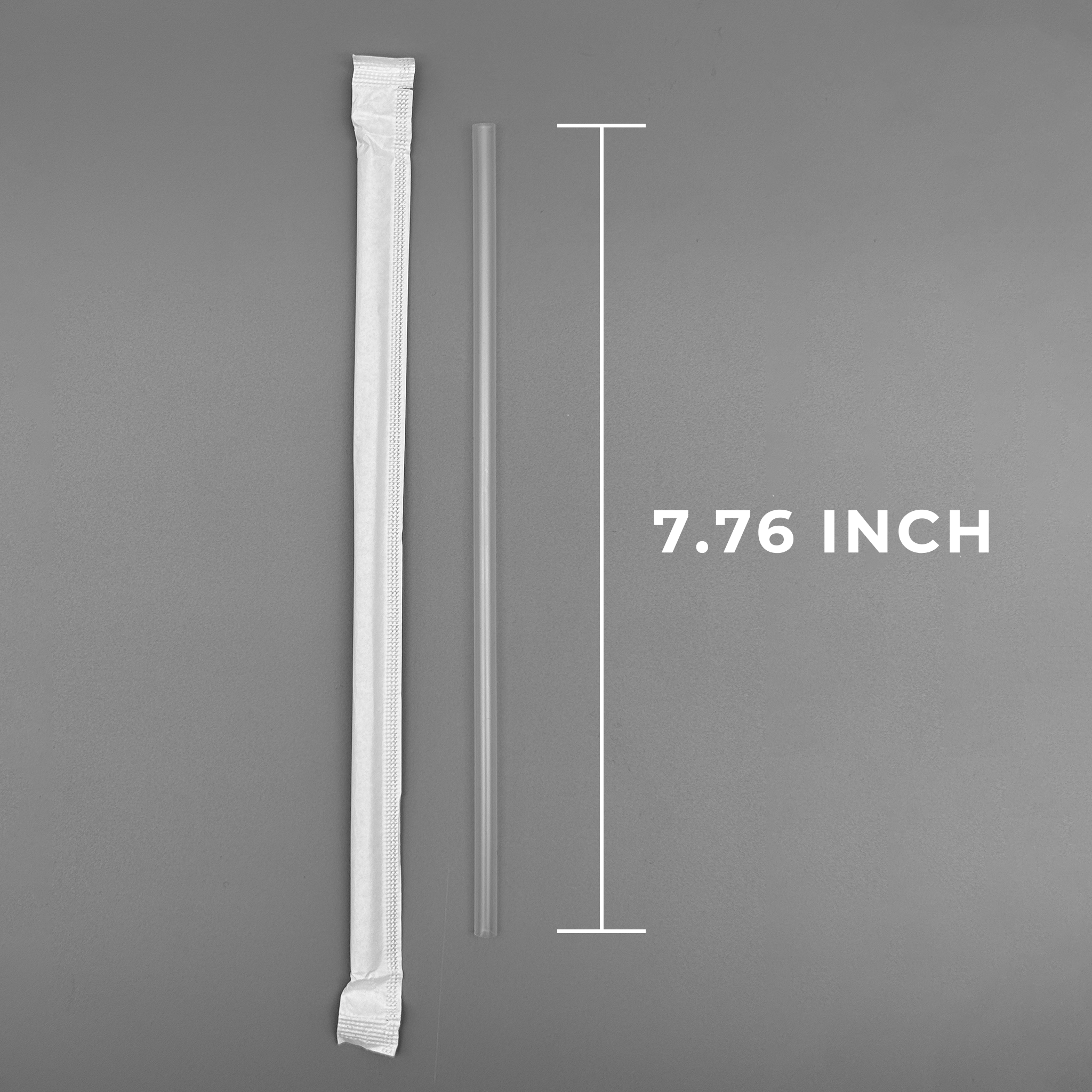 [1,2000ct] 7.8" PP Plastic Paper Wrapped Jumbo Straws | Clear