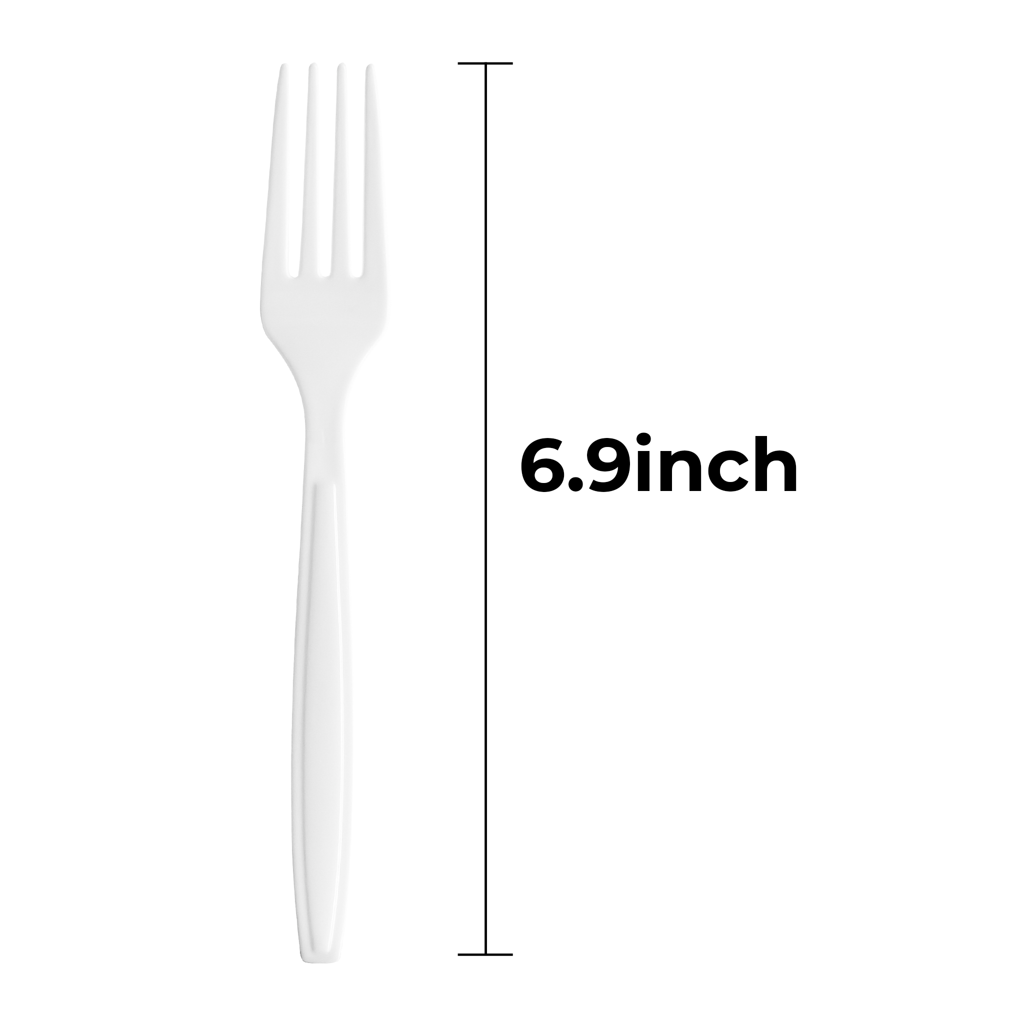 [600ct] PS Plastic Heavy Weight Forks | White