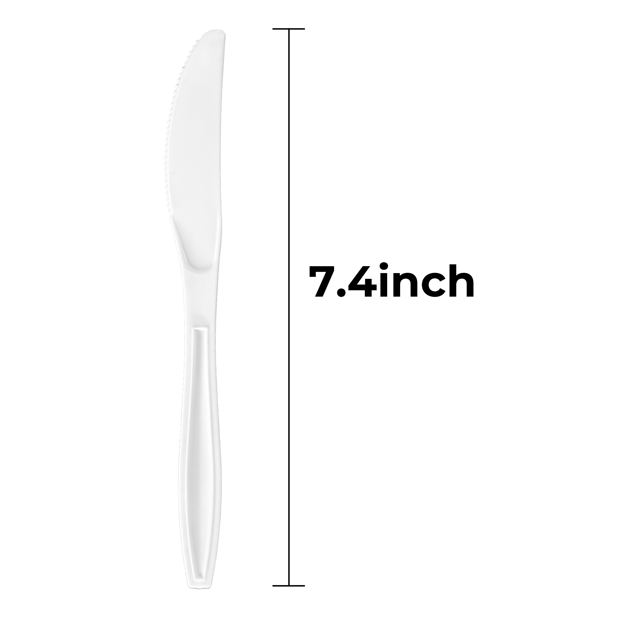 [600ct] PS Plastic Heavy Weight  Knives | White
