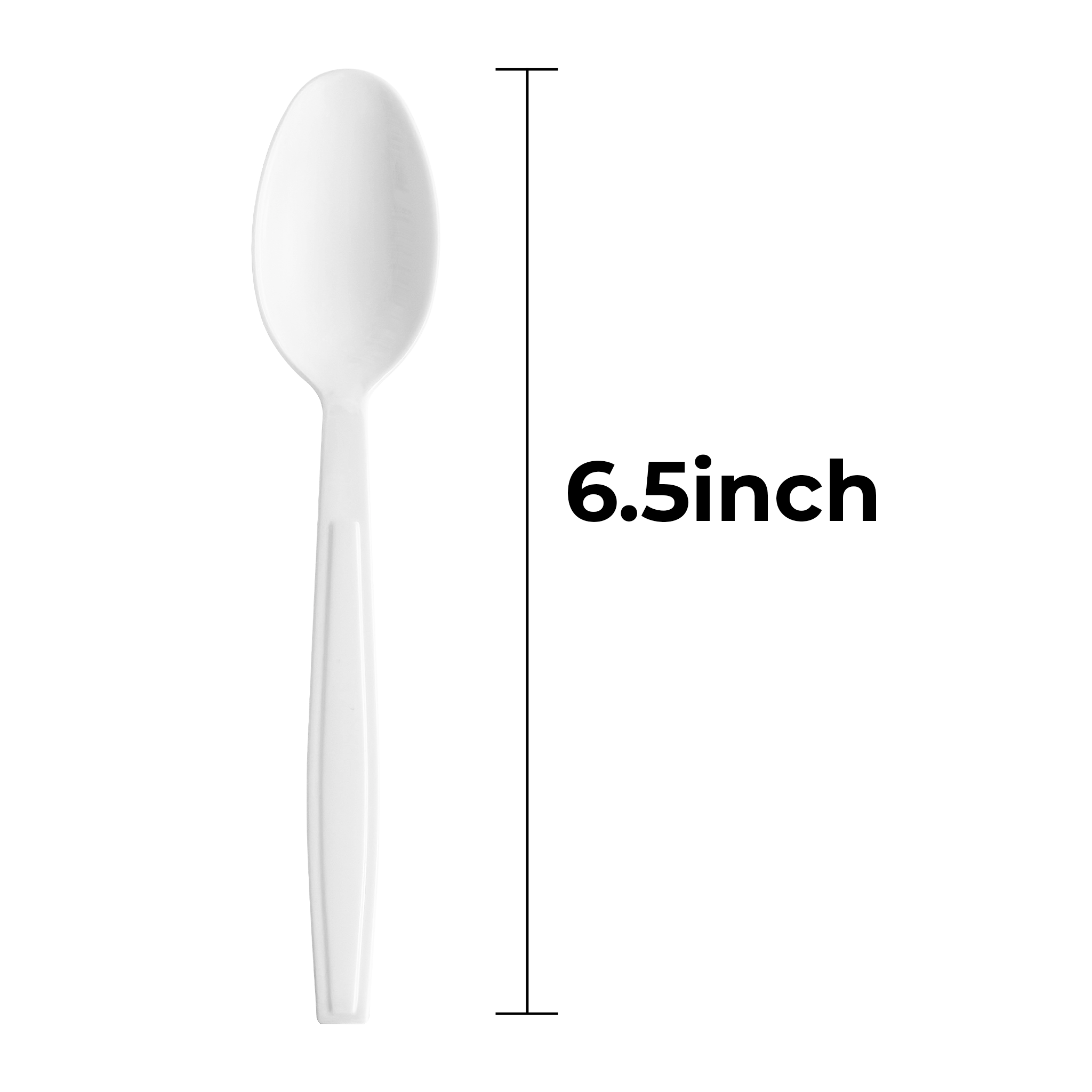 [600ct] PS  Plastic Heavy Weight  Tea Spoons | White