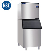 HISAKAGE 30" AC-700W Water-Cooled Split Cube Ice Machine with 551 lbs Storage Bin - 708 lbs Daily Output, 220V