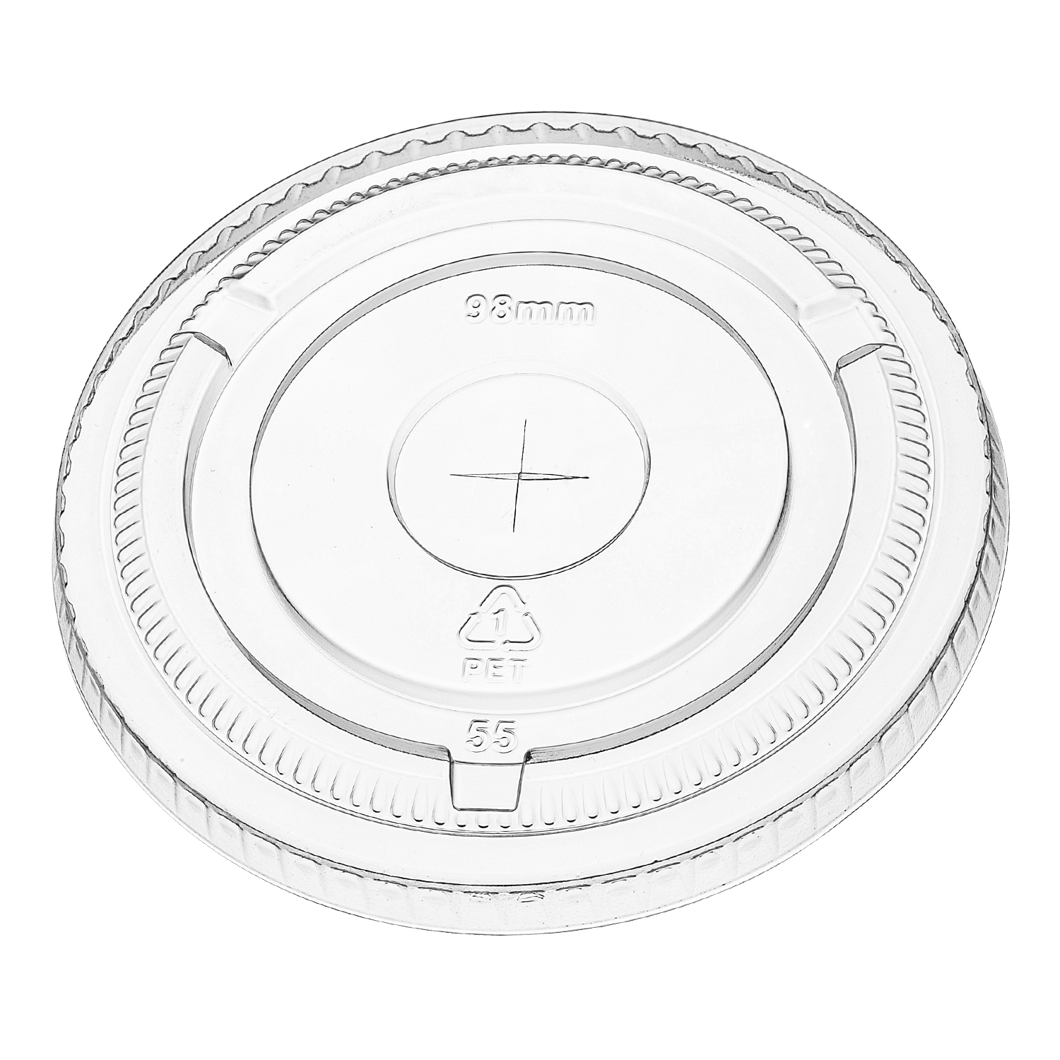 PET Flat Lids with 98mm-1,000/Case