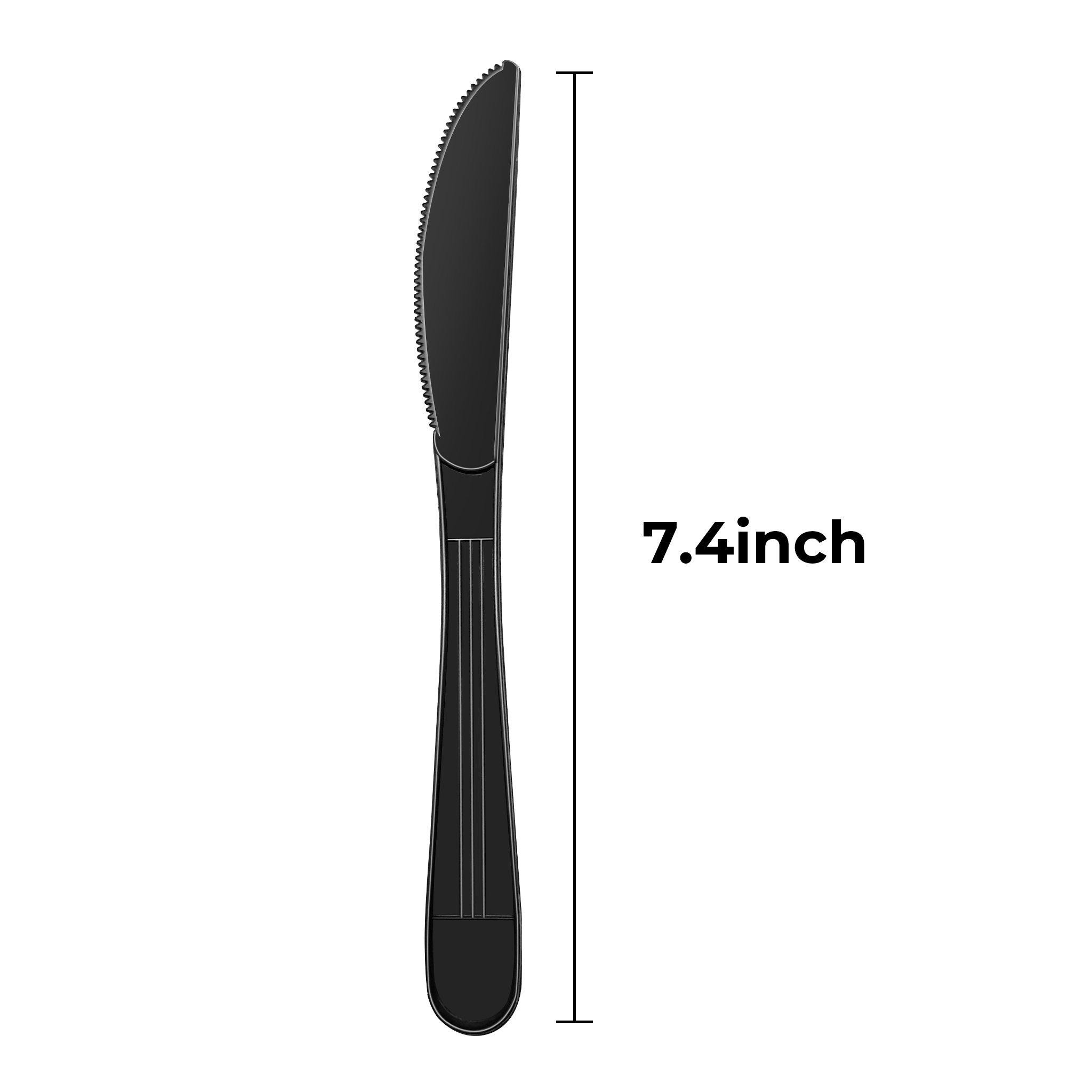 [1,000ct] PP Plastic Heavy Weight Knives | Black