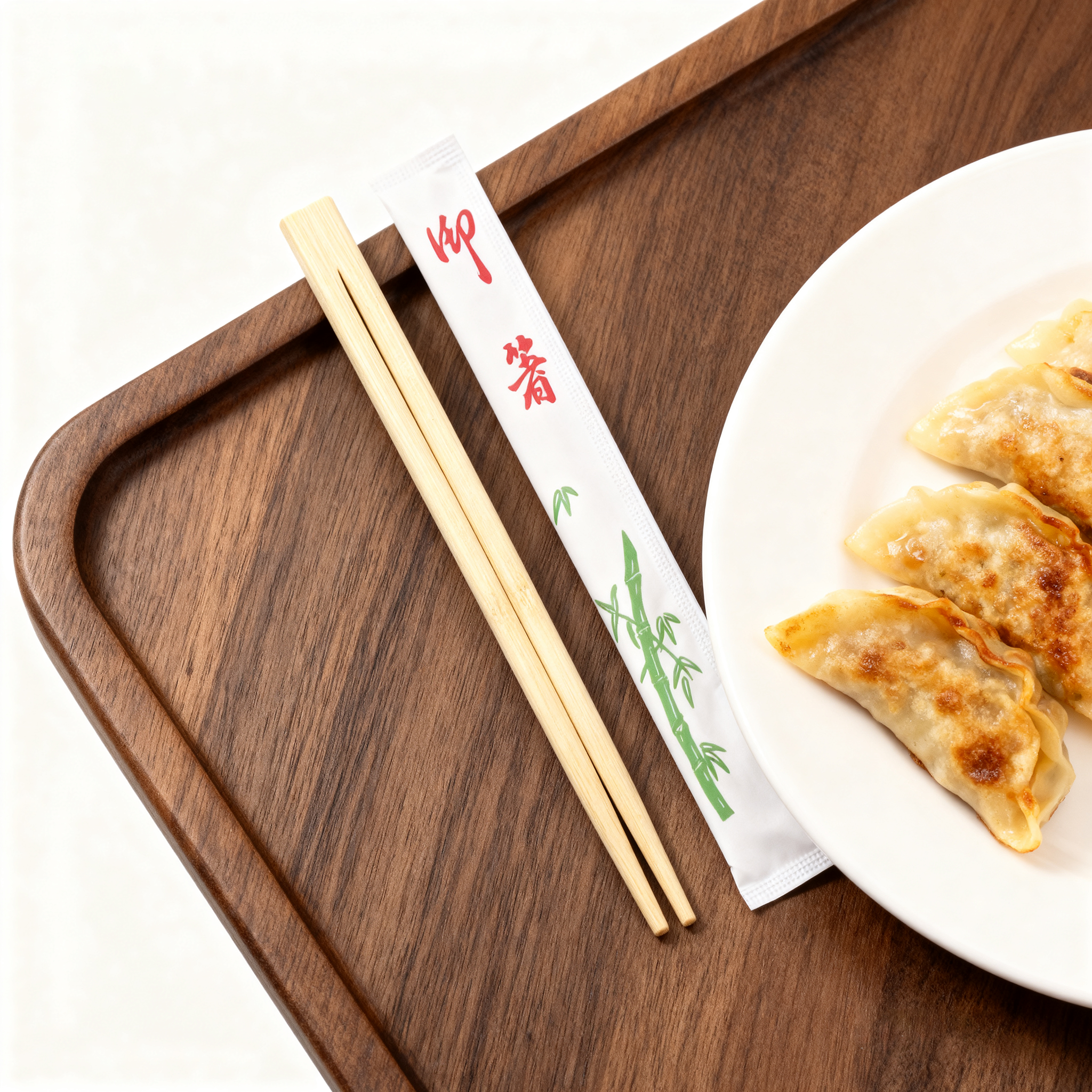 [1,000ct] 8.8" Twin  Paper-Wrapped Bamboo Chopsticks-knots