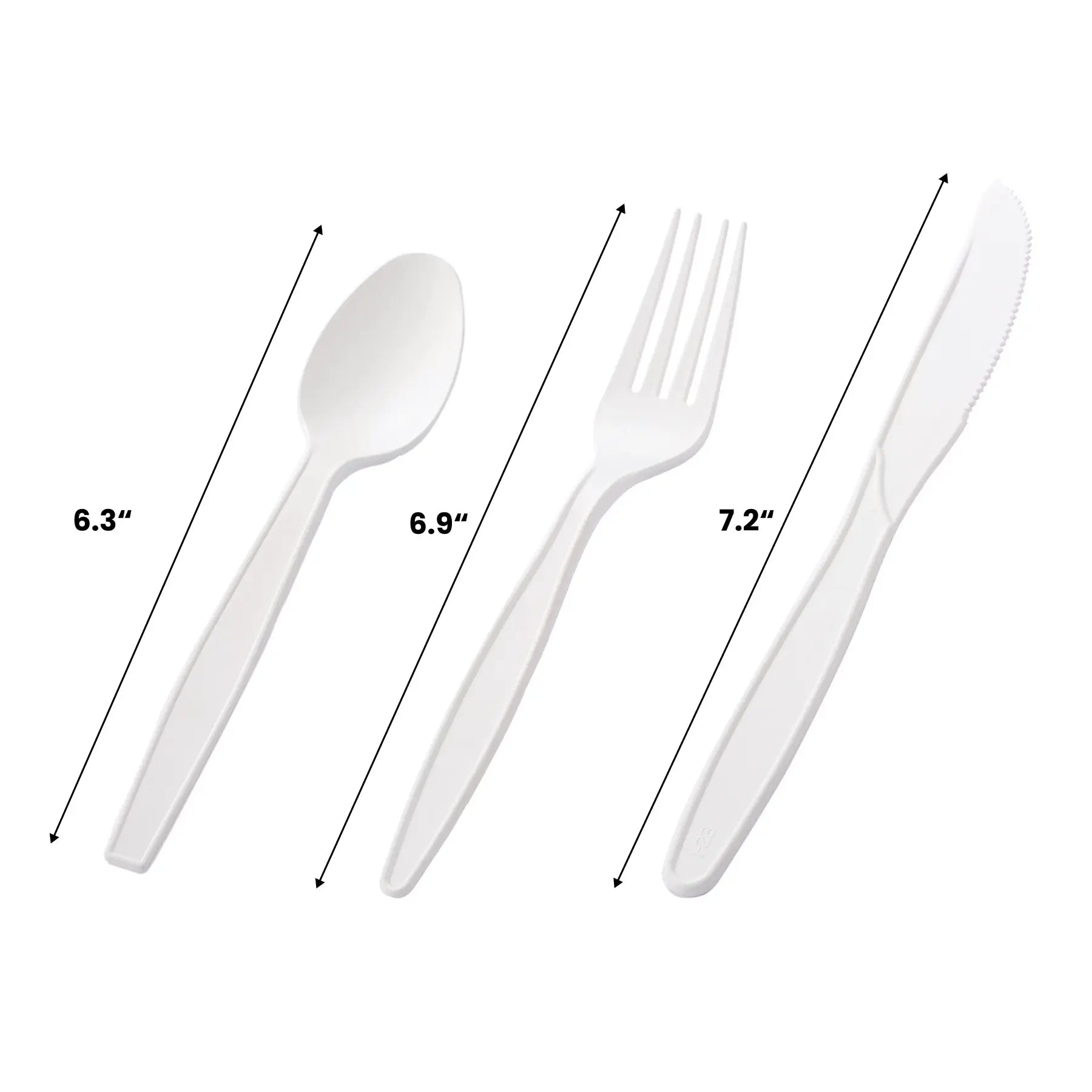 Extra Heavy Weight White PP Plastic Cutlery Kit with Knife, Fork, Tea Spoon, Napkin, and Salt/Pepper Packets - 250/Case