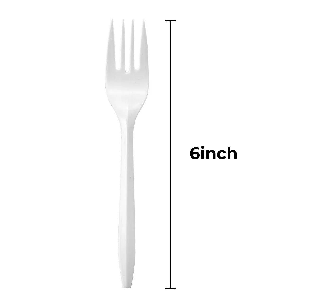 [1,000ct] PP Plastic Medium Weight Forks | White