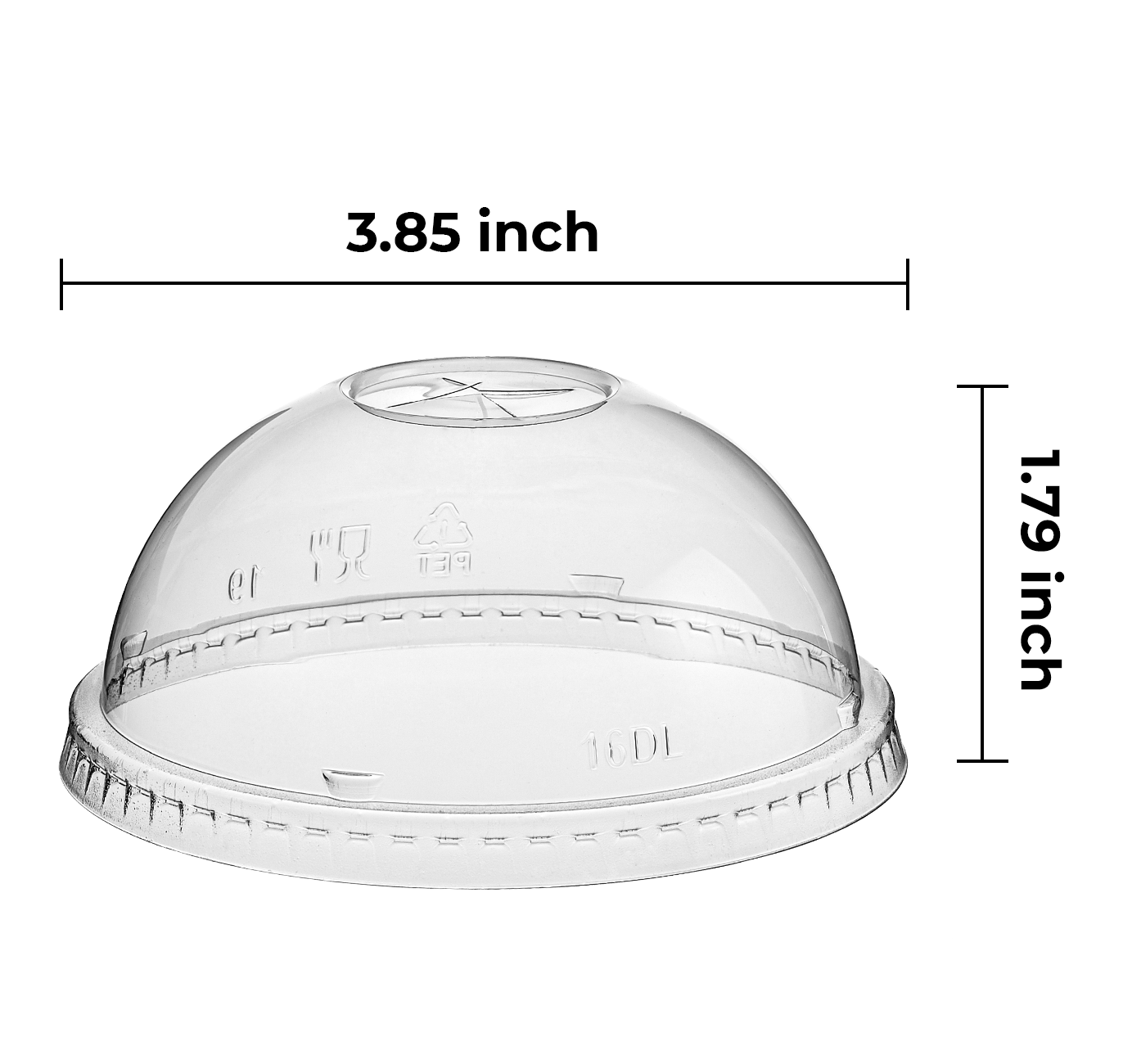 PET Dome Lids with 98mm-1,000/Case