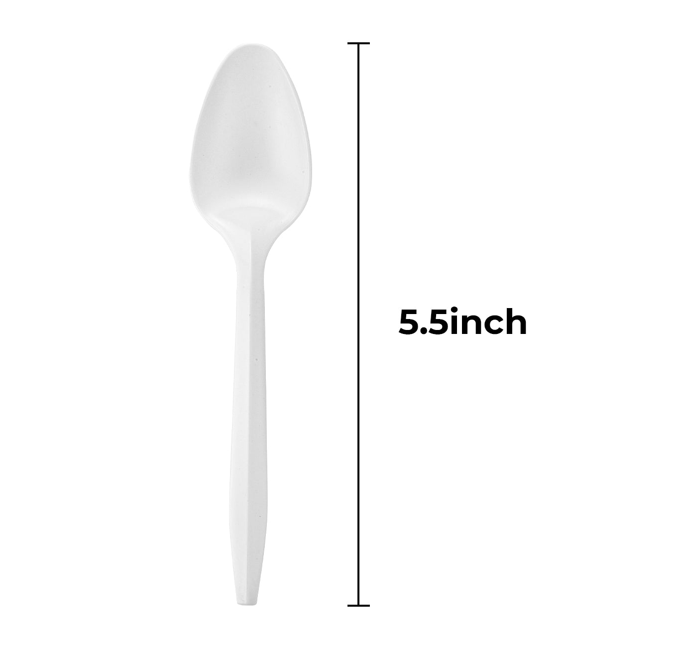 [1,000ct] PP Plastic Medium Weight Tea Spoons | White