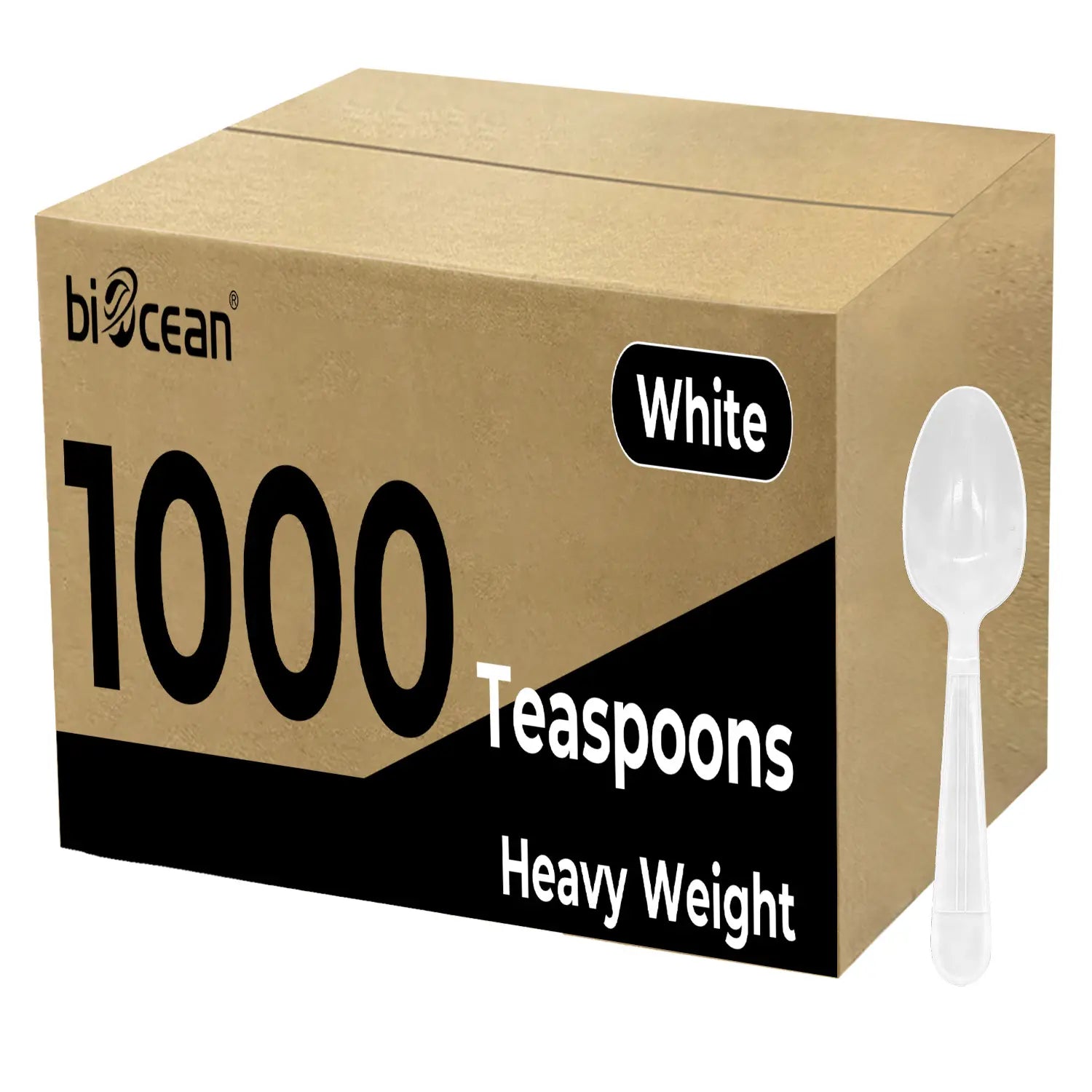 Heavy Weight White PP Plastic Tea Spoons- 1,000/Case
