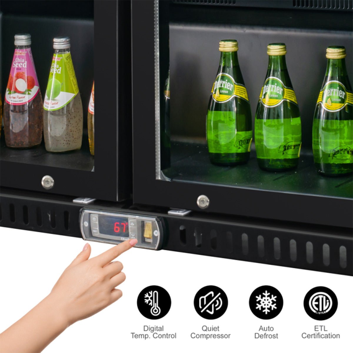 Vitlife Commercial VBBD-238H 35" Back Bar Cooler, 7.5 Cu Ft - Biocean by Danube BlueBiocean