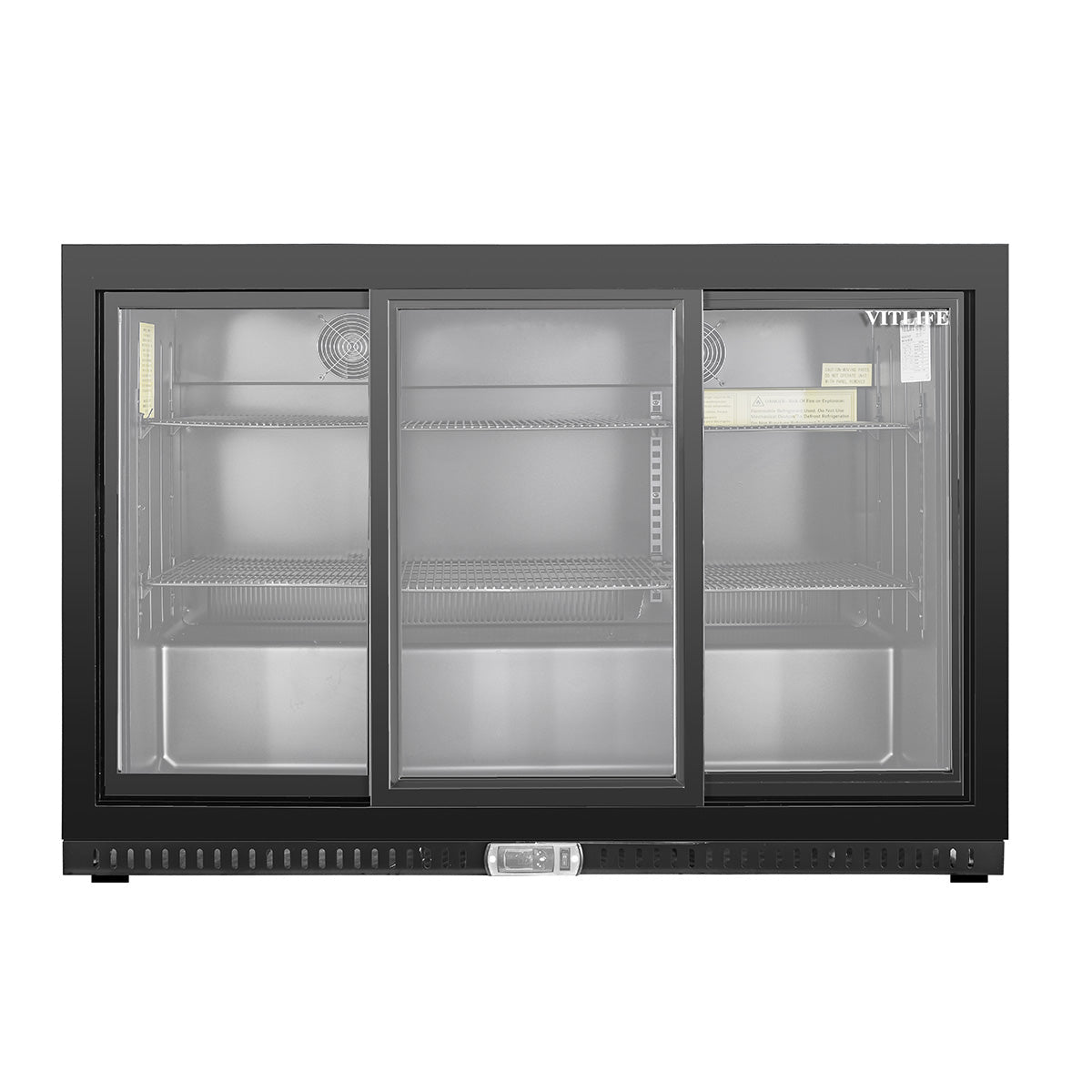 Vitlife Commercial VBBT-338S 53" Back Bar Cooler, 11.6 Cu Ft, Sliding Doors - Biocean by Danube BlueBiocean