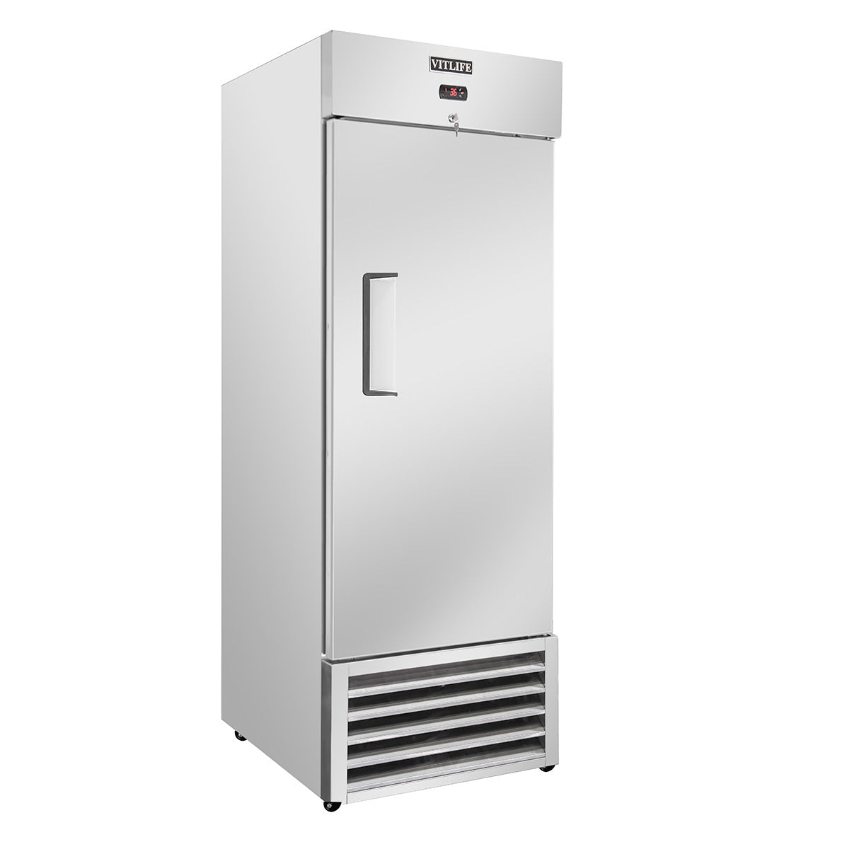 Vitlife Commercial VRB27R 27" 1 - Solid Door Reach‑In Refrigerator, 21 cu. ft., Bottom Mounted Refrigeration - Biocean by Danube BlueBiocean