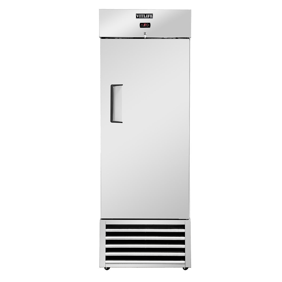 Vitlife Commercial VRB27R 27" 1 - Solid Door Reach‑In Refrigerator, 21 cu. ft., Bottom Mounted Refrigeration - Biocean by Danube BlueBiocean