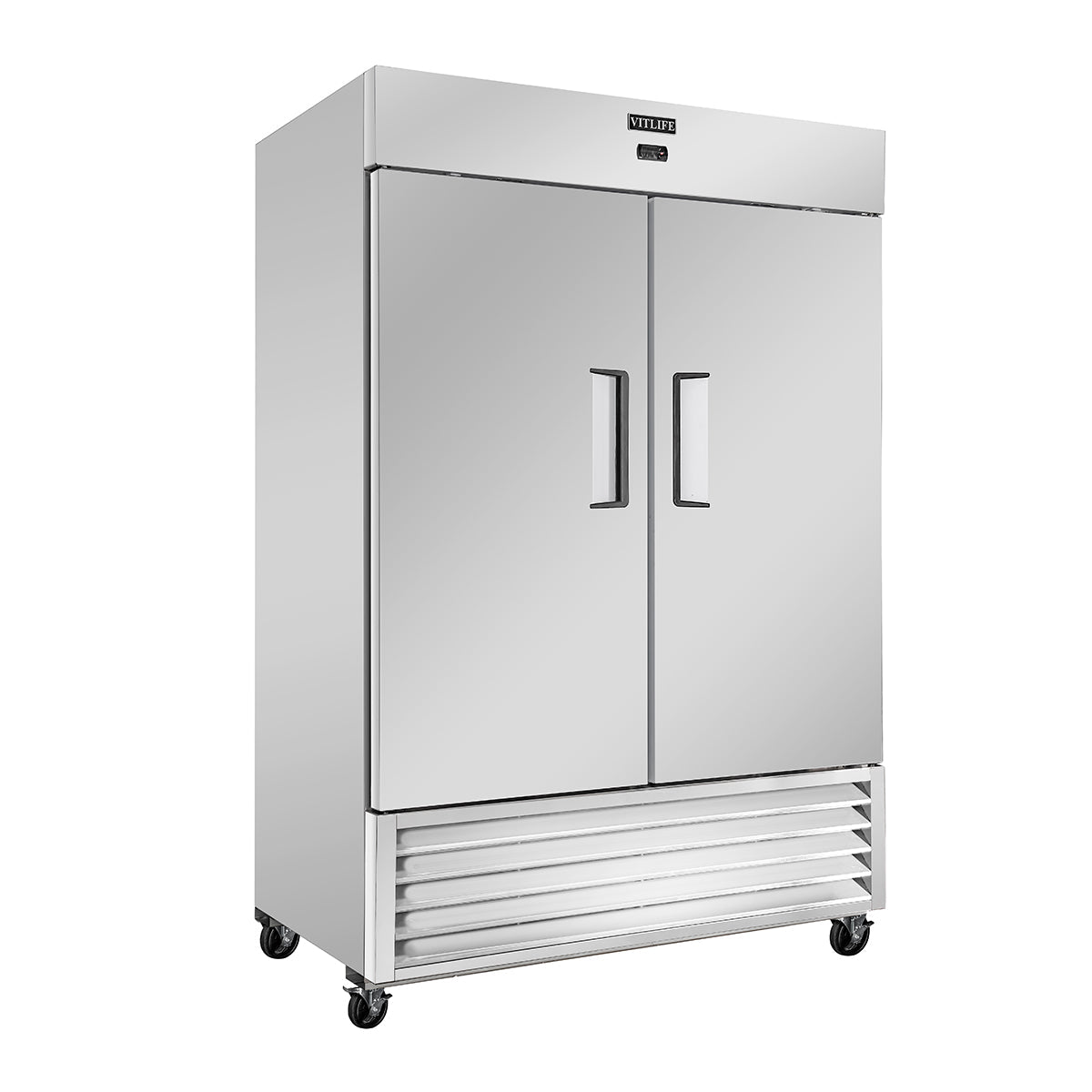 Vitlife Commercial VRB54F 54 - 1/8" 2 - Solid Door Reach - In Freezer, Bottom Mount, 46 cu. ft. - Biocean by Danube BlueBiocean