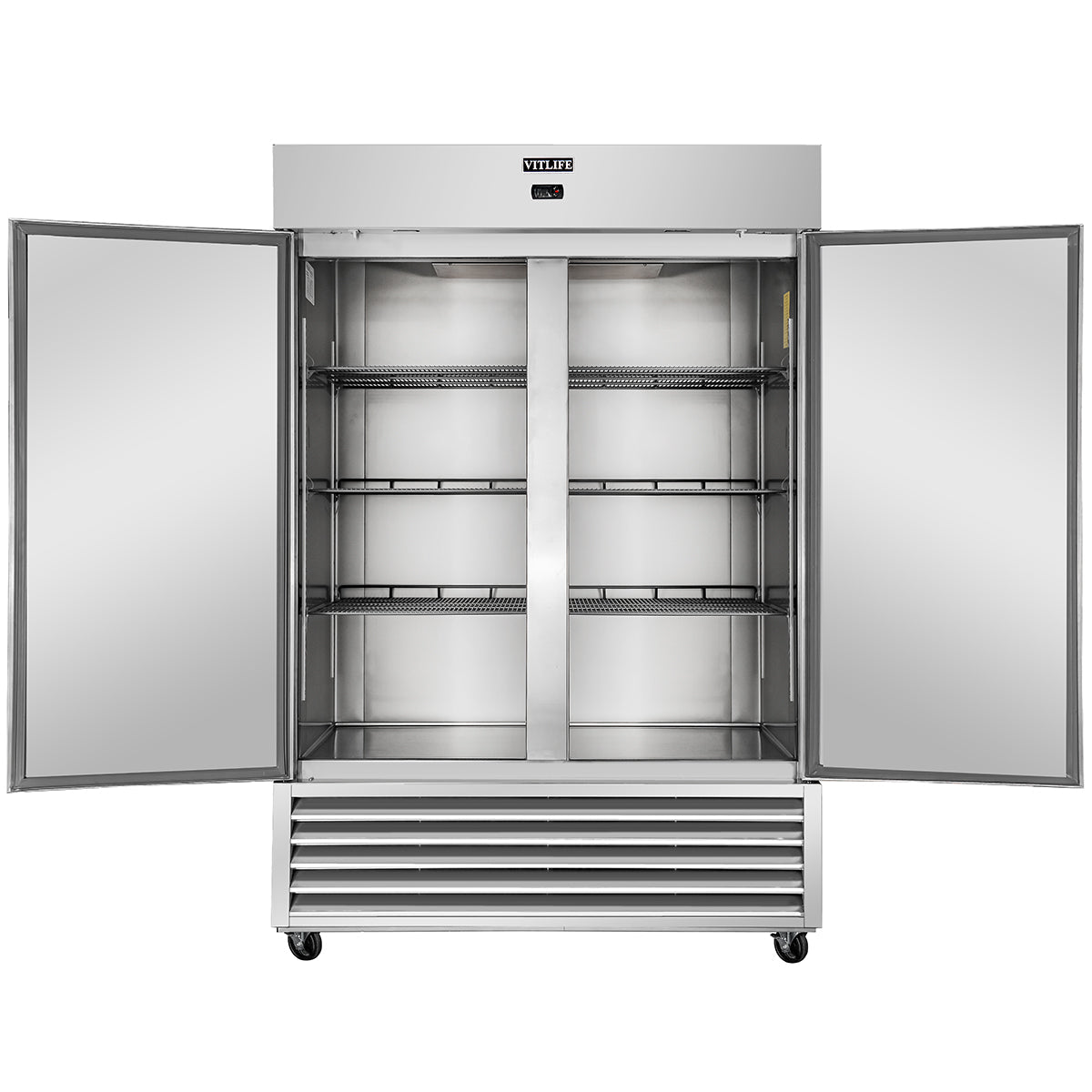Vitlife Commercial VRB54F 54 - 1/8" 2 - Solid Door Reach - In Freezer, Bottom Mount, 46 cu. ft. - Biocean by Danube BlueBiocean