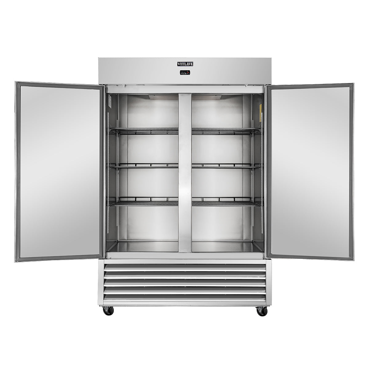 Vitlife Commercial VRB54R 54" 2 - Solid Door Reach‑In Refrigerator, 46 cu. ft., Bottom Mounted Refrigeration - Biocean by Danube BlueBiocean