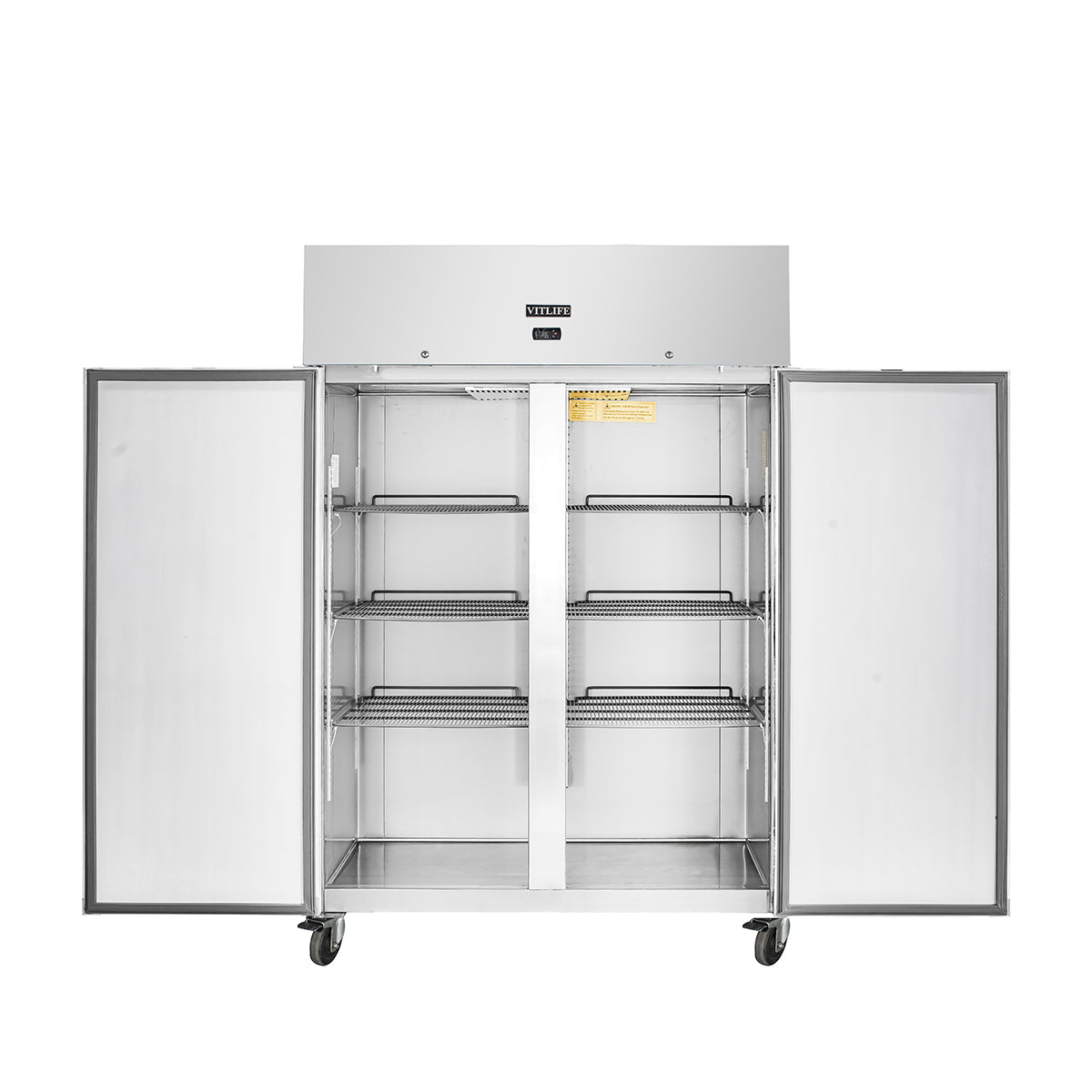 Vitlife Commercial VRT54F 54" 2 - Solid Door Reach - In Freezer, Top Mounted, 46 cu. ft. - Biocean by Danube BlueBiocean