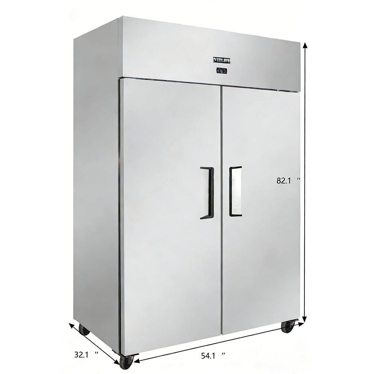 Vitlife Commercial VRT54F 54" 2 - Solid Door Reach - In Freezer, Top Mounted, 46 cu. ft. - Biocean by Danube BlueBiocean