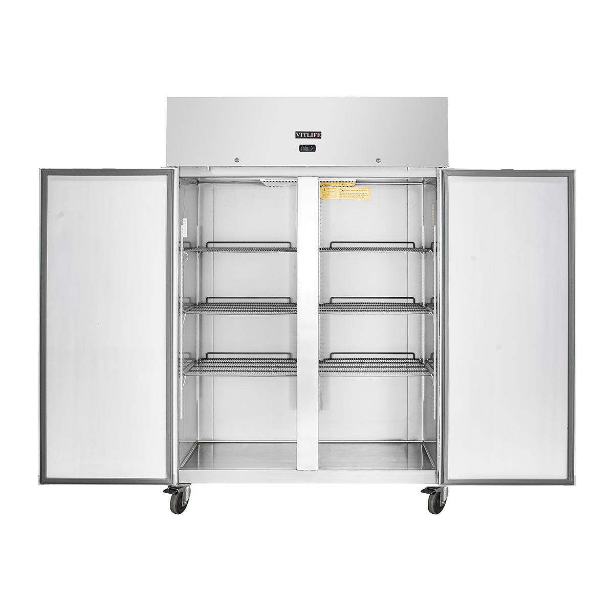 Vitlife Commercial VRT54R 54" 2 - Solid Door Reach - In Refrigerator, 46 cu. ft. Stainless Steel, Top Mounted - Biocean by Danube BlueBiocean