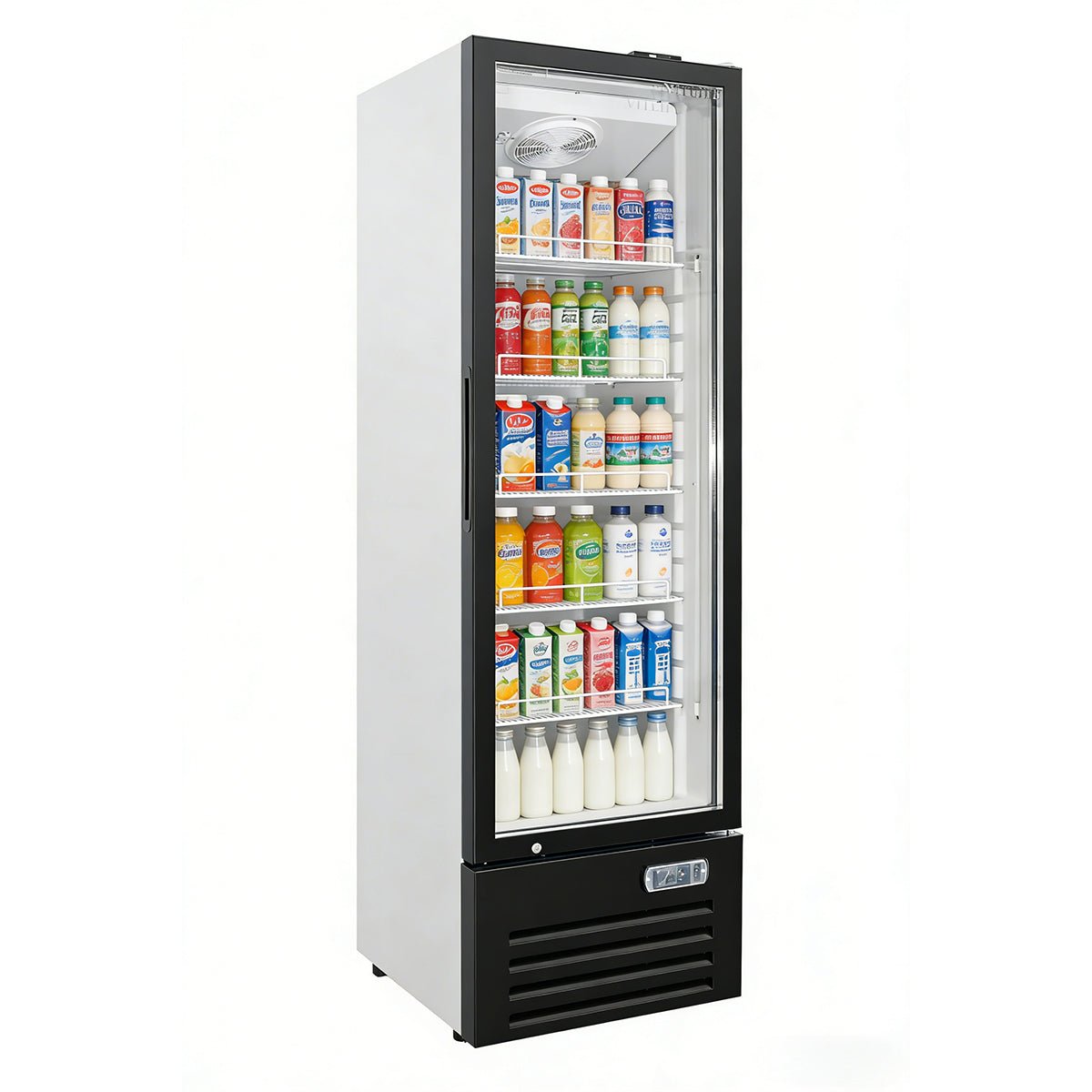 Vitlife Commercial VSC198VTW 20" 1-Glass Door Merchandiser Refrigerator, Bottom Mount, 6.6 cu. ft. - Biocean by Danube BlueBiocean