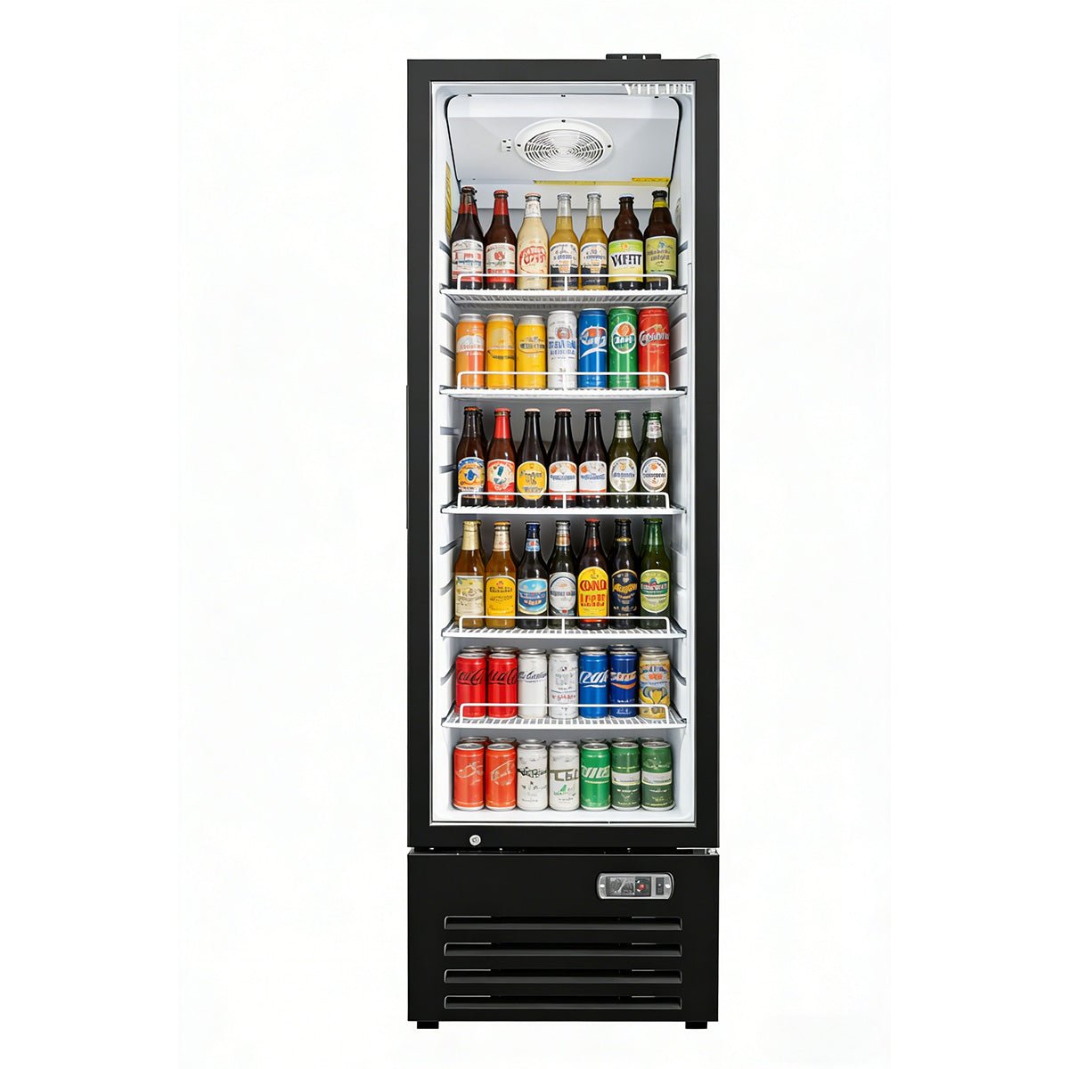 Vitlife Commercial VSC198VTW 20" 1-Glass Door Merchandiser Refrigerator, Bottom Mount, 6.6 cu. ft. - Biocean by Danube BlueBiocean