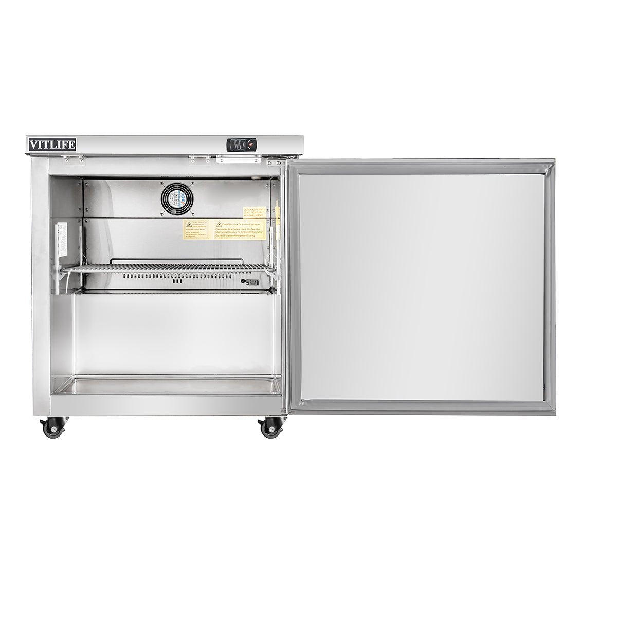Vitlife Commercial VUC29F 29" 1-Door Reach-In Undercounter Freezer, Stainless Steel, 7.3 cu. ft. - Biocean by Danube BlueBiocean