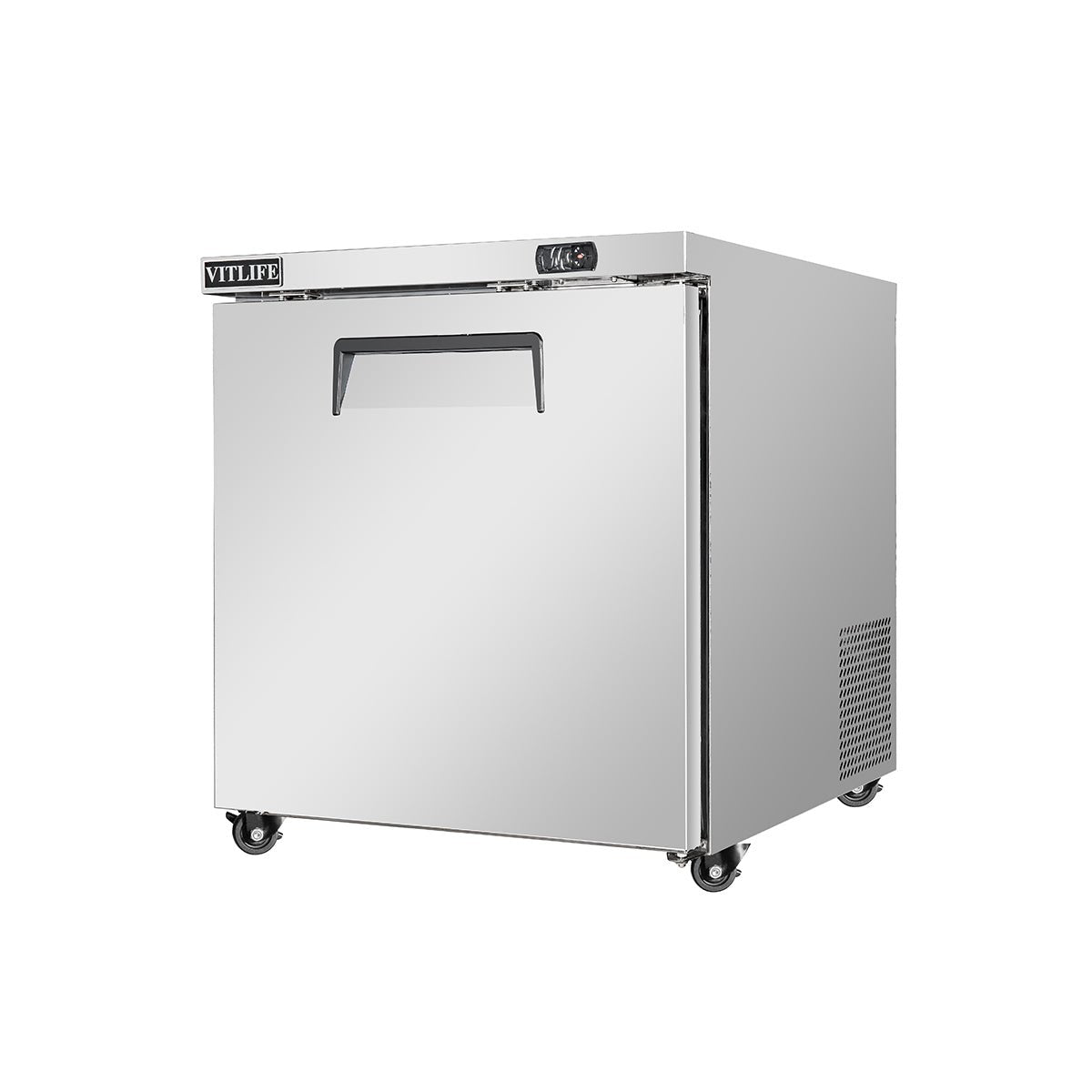 Vitlife Commercial VUC29F 29" 1-Door Reach-In Undercounter Freezer, Stainless Steel, 7.3 cu. ft. - Biocean by Danube BlueBiocean