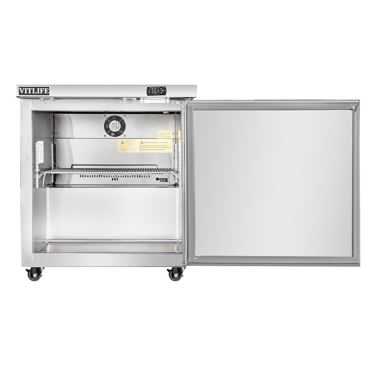 Vitlife Commercial VUC29R 29" 1-Solid Door Reach-In Undercounter Refrigerator, 6.7 cu. ft. - Biocean by Danube BlueBiocean