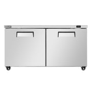 Vitlife Commercial VUC48R 48" 2-Solid Door Reach-In Undercounter Refrigerator, 11 cu. ft. - Biocean by Danube BlueBiocean