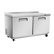 Vitlife Commercial VUC60FW 60" 2-Door Reach-In Undercounter Freezer, Stainless Steel, 17 cu. ft. - Biocean by Danube BlueBiocean